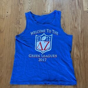 Blue Greek Leagues Tank Top, Men’s M